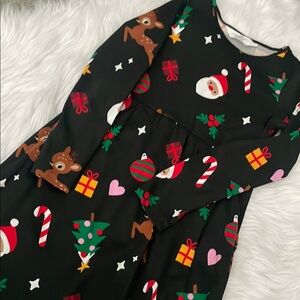 H&M Festive Black Kids Dress with Holiday Print